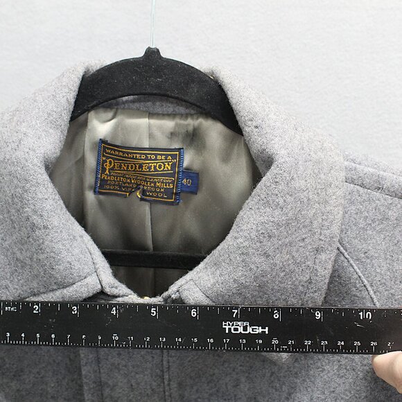 Vintage Pendleton Gray Wool Zip Jacket β Men's 40 β Satin Lined - Picture 4 of 11